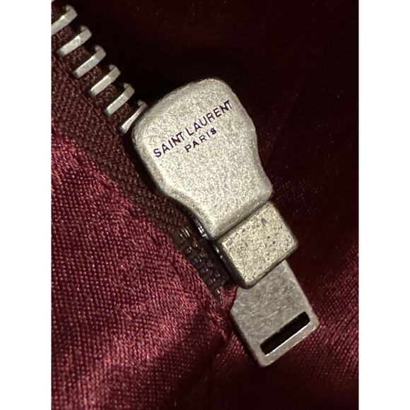 Saint Laurent Tonal Satin Jacket in Burgundy/Maroon - Picture 13 of 16